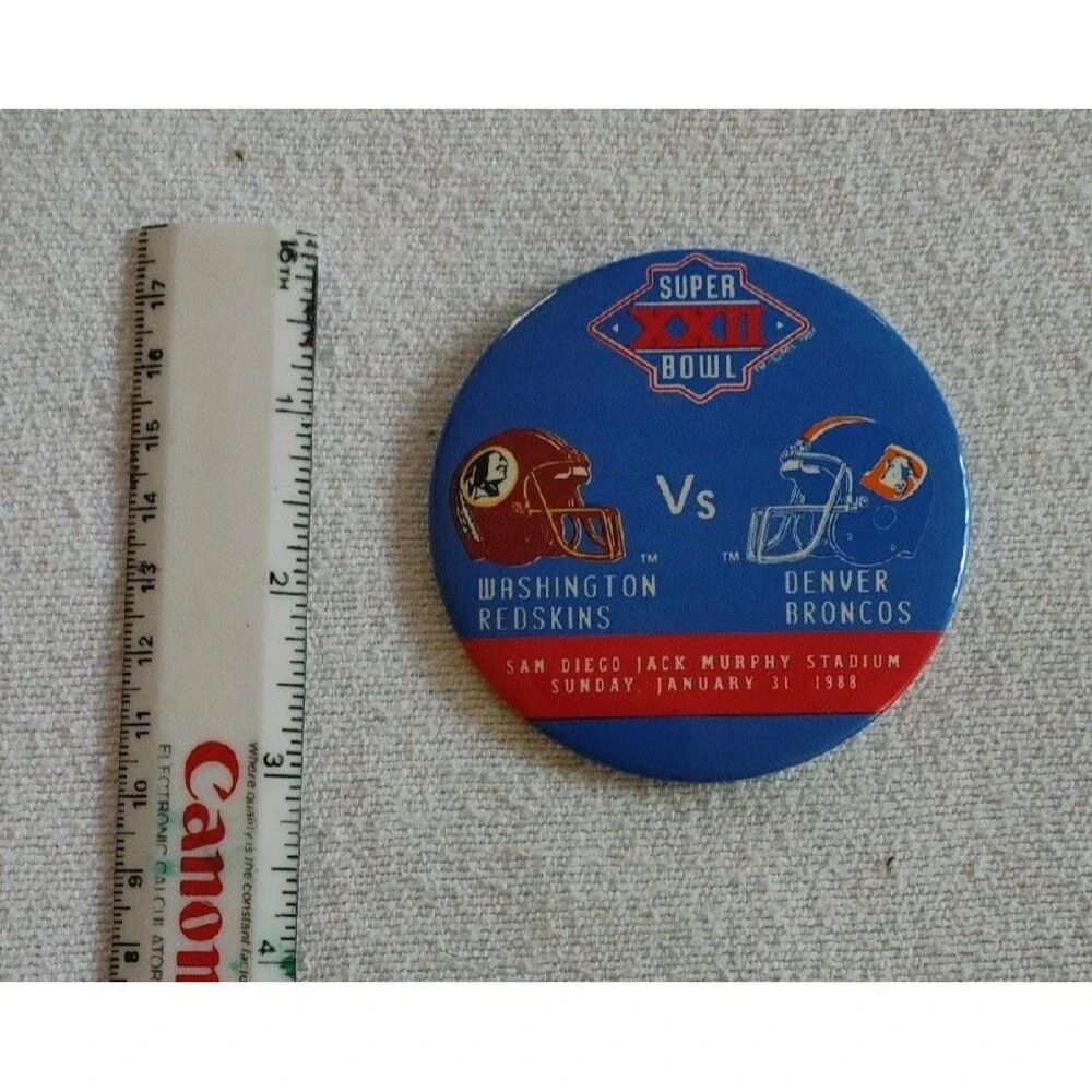 Denver Broncos Vs Washington Redskins Super Bowl XXII 2 Button Pin Lot NFL